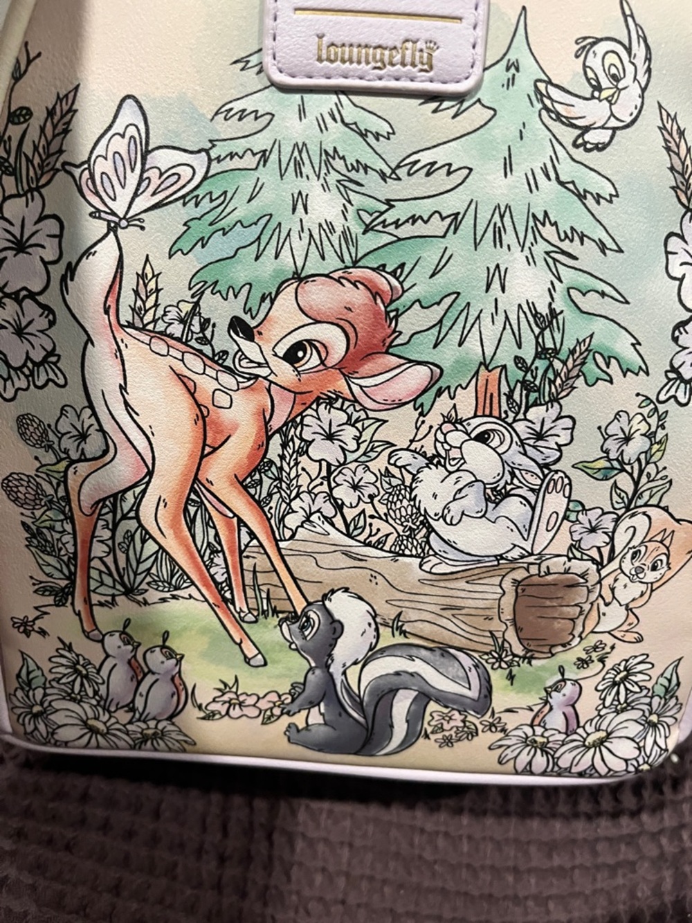 Loungefly Bambi Pastel Cream & Peach Mini Backpack - Picture 7 of 9